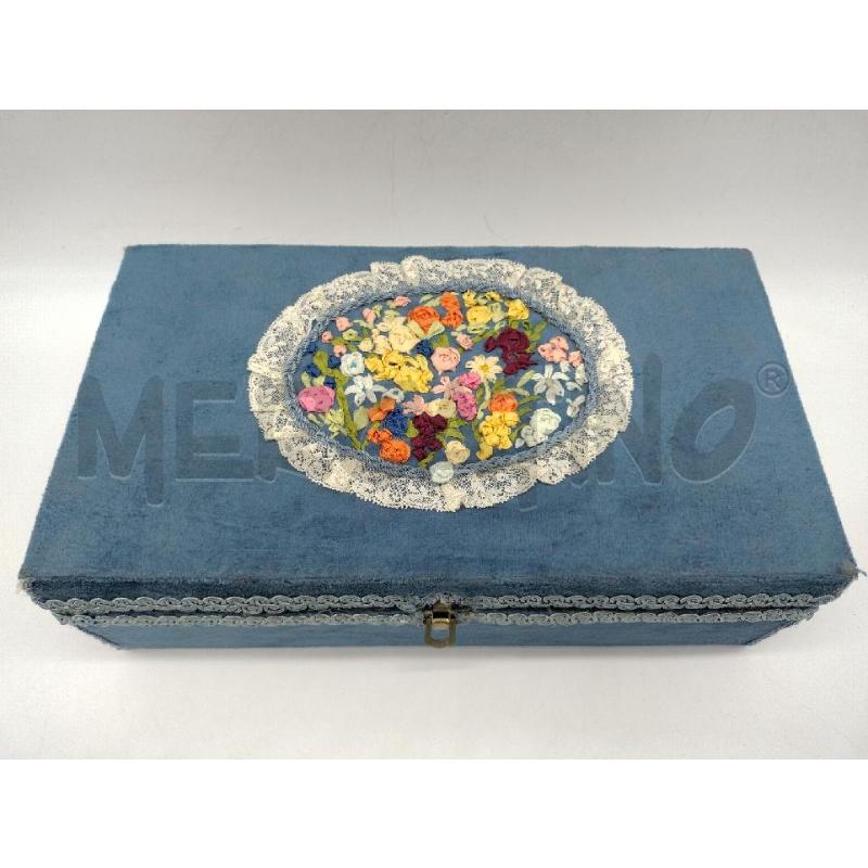 SCATOLA FODERATA BLU | Mercatino dell'Usato Oristano 2