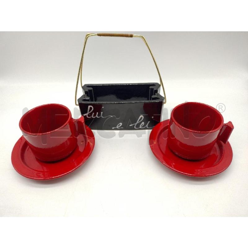 TAZZA COLAZIONE ROSSO NERA LEI E LUI | Mercatino dell'Usato Oristano 1