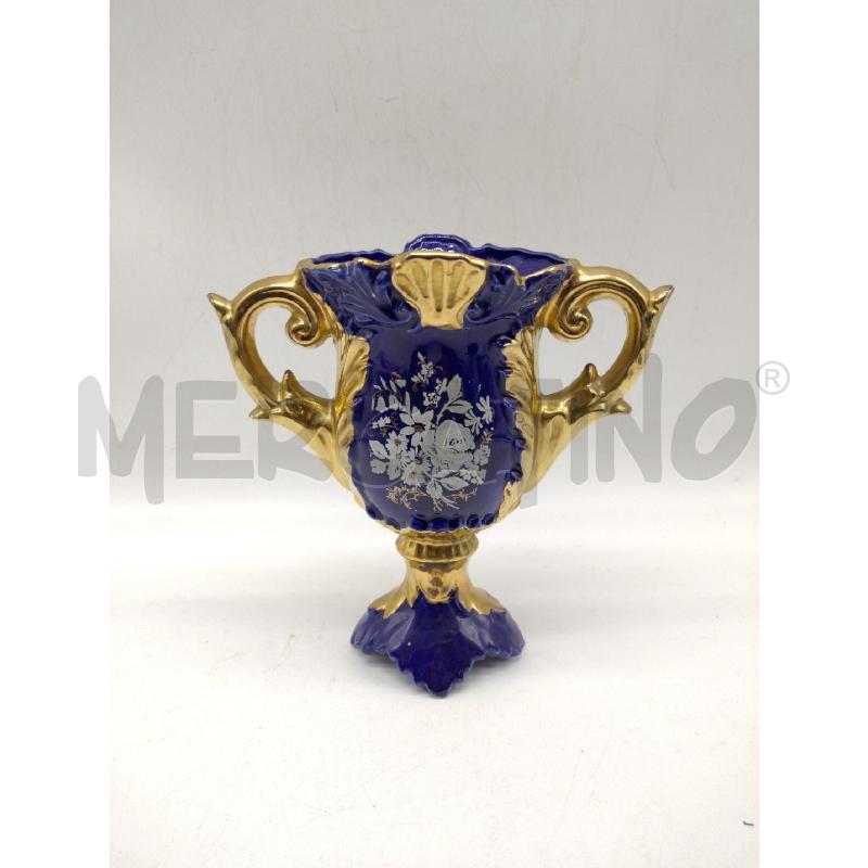VASO BLU COBALTO 20 CM FIORI | Mercatino dell'Usato Oristano 1