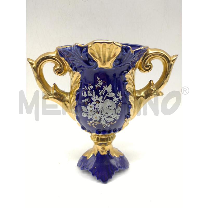 VASO BLU COBALTO 20 CM FIORI | Mercatino dell'Usato Oristano 2