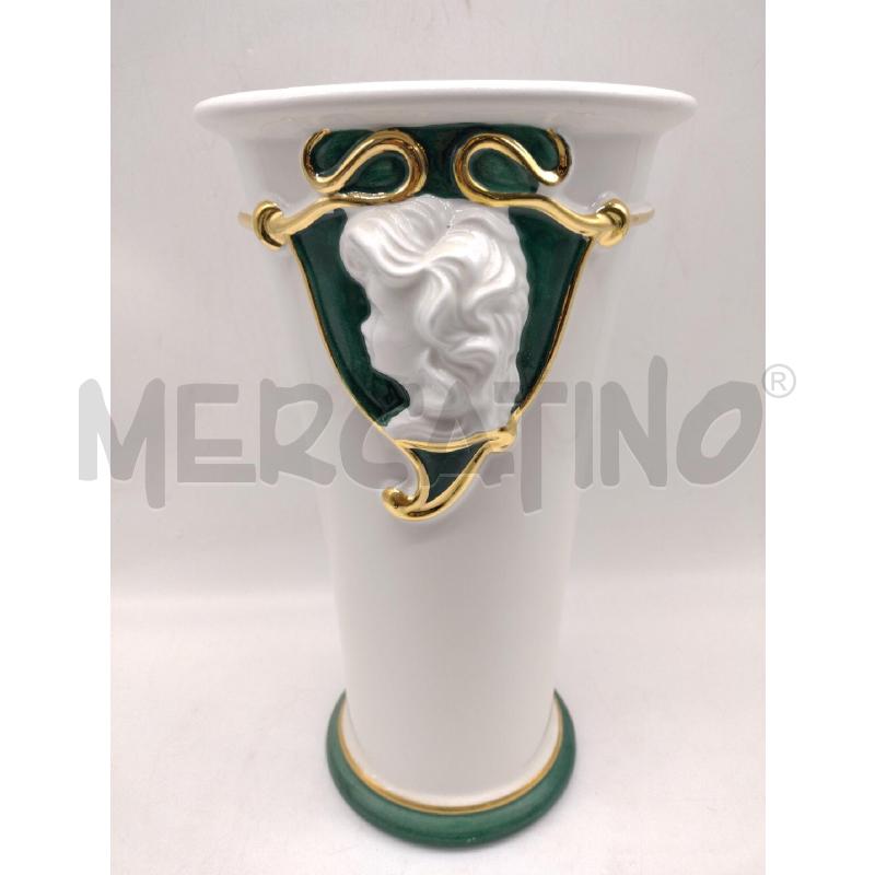 VASO CER CONICO  VOLTO DNN BC/DOR/VRD | Mercatino dell'Usato Oristano 1