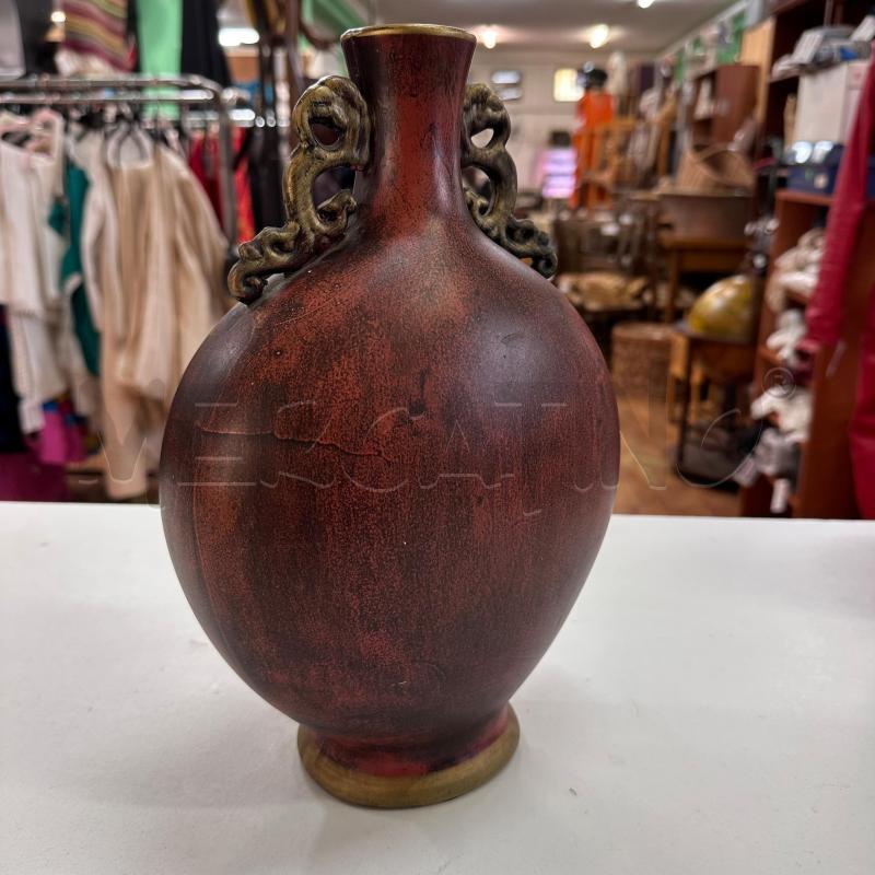 VASO DIPINTO FIORI MANICI DORATI | Mercatino dell'Usato Oristano 2