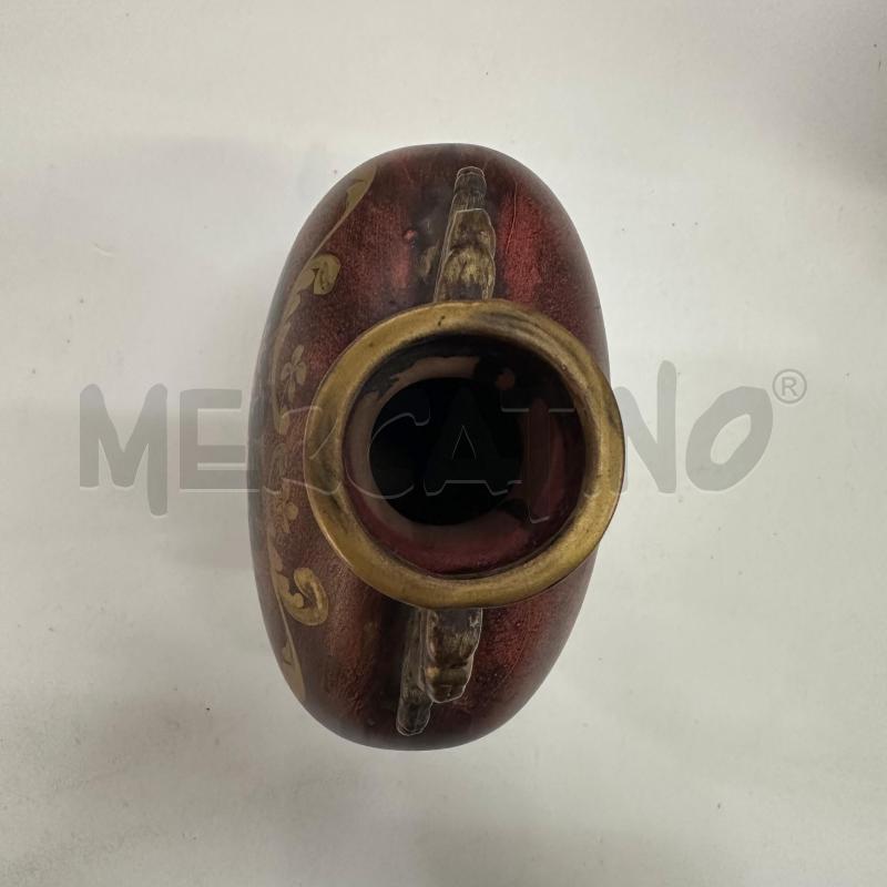 VASO DIPINTO FIORI MANICI DORATI | Mercatino dell'Usato Oristano 3