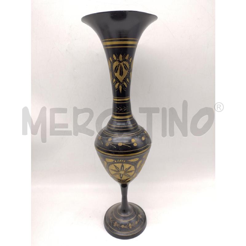 VASO METALLO MET INTARSI ORO 43CM | Mercatino dell'Usato Oristano 1