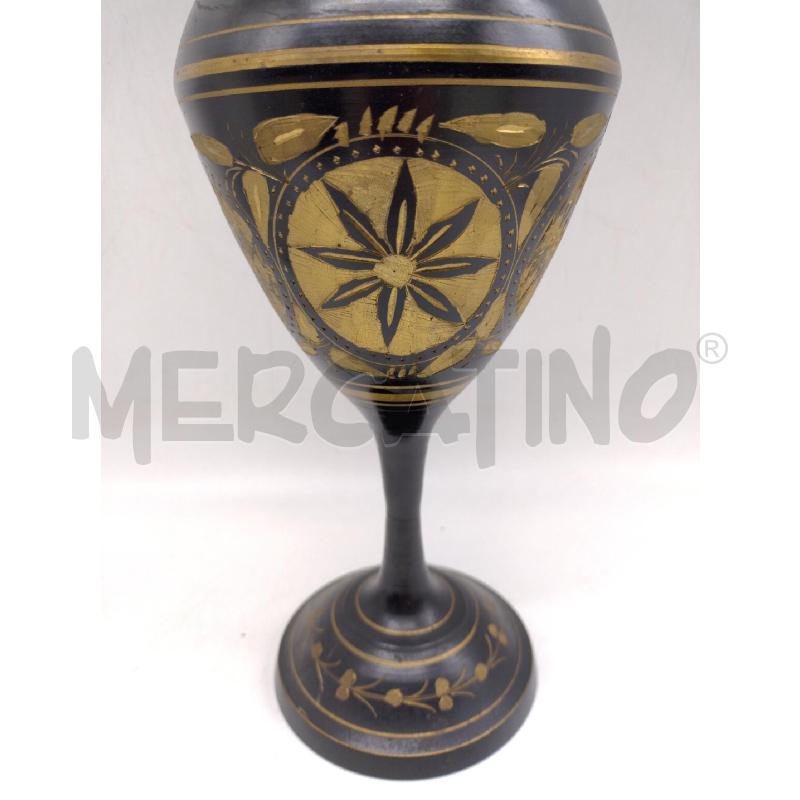 VASO METALLO MET INTARSI ORO 43CM | Mercatino dell'Usato Oristano 2