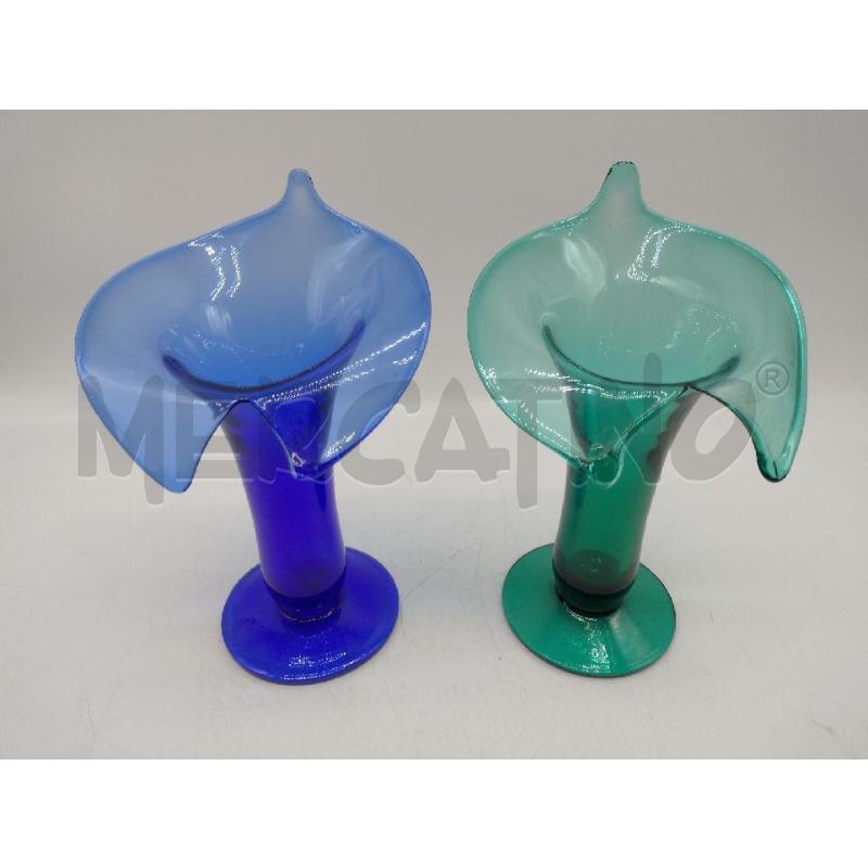 VASO VETRO MURANO BLU/VERDE | Mercatino dell'Usato Oristano 1