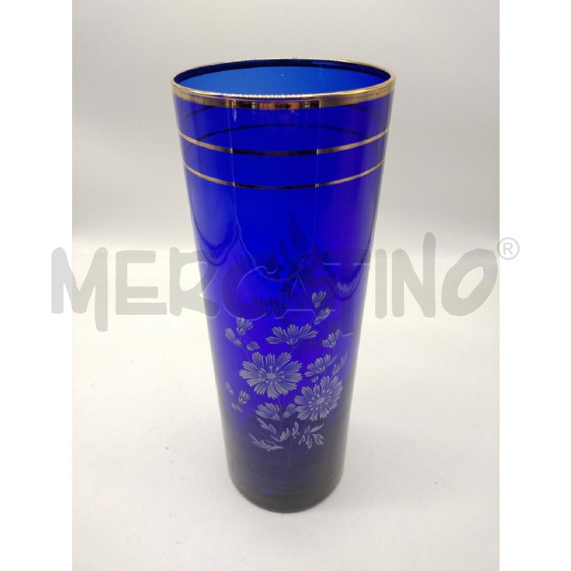 VASO VETRO MURANO BLU DIP MANO | Mercatino dell'Usato Oristano 1