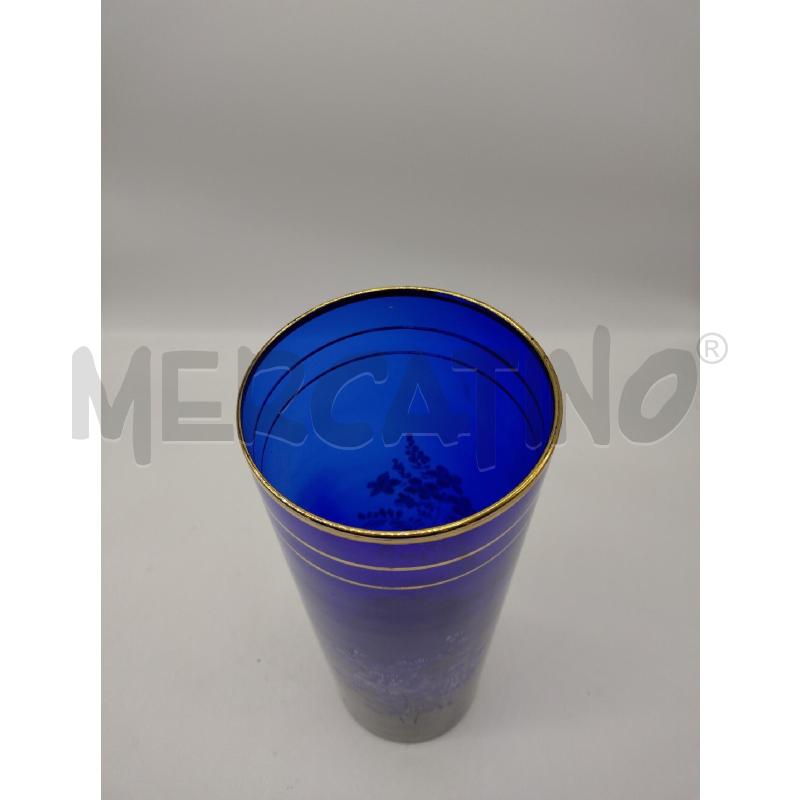 VASO VETRO MURANO BLU DIP MANO | Mercatino dell'Usato Oristano 3
