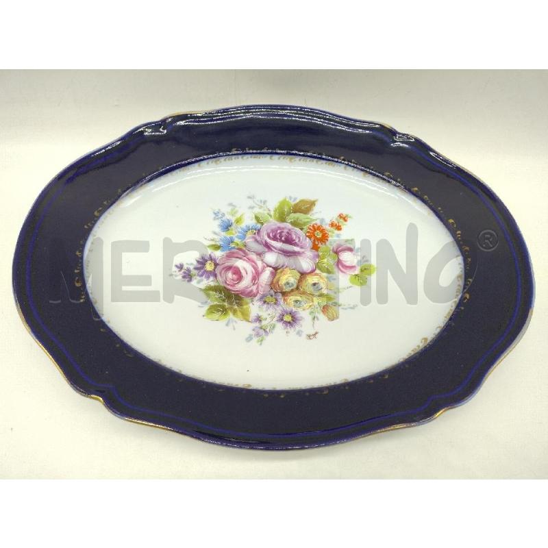 VASSOIO BLU FLOREALE PASTA LIMOGES | Mercatino dell'Usato Oristano 1