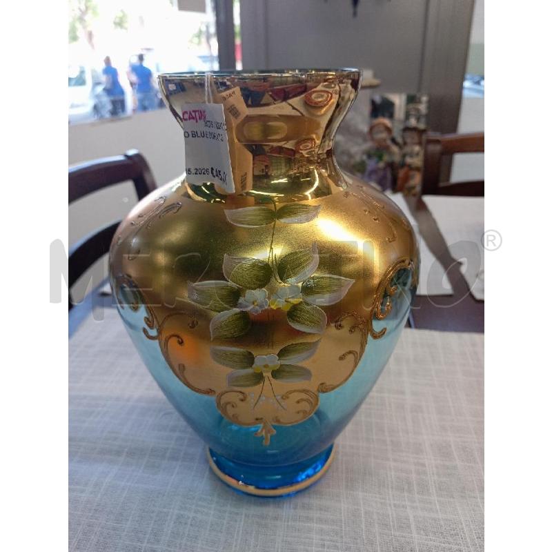 VASO BLU E DORATO | Mercatino dell'Usato Palermo 1