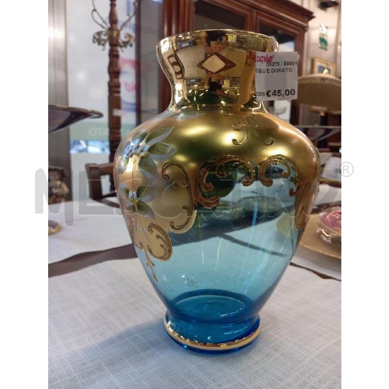 VASO BLU E DORATO | Mercatino dell'Usato Palermo 5