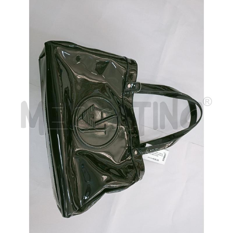 BORSA DONNA ARMANI JEANS NERA LUCIDA | Mercatino dell'Usato Palermo 1