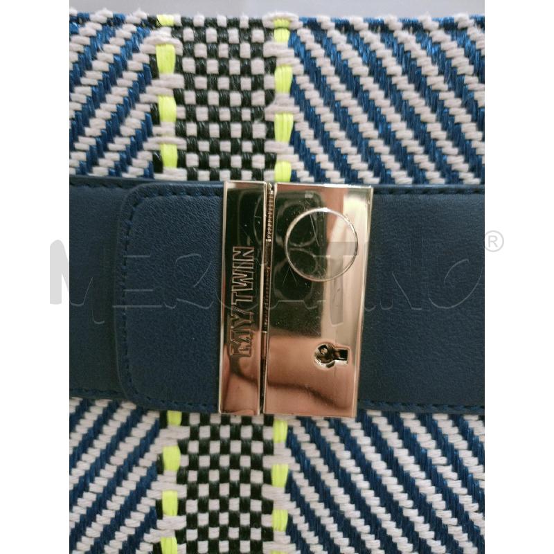 BORSA DONNA TWIN SET BLU RIGA GIALLA | Mercatino dell'Usato Palermo 2