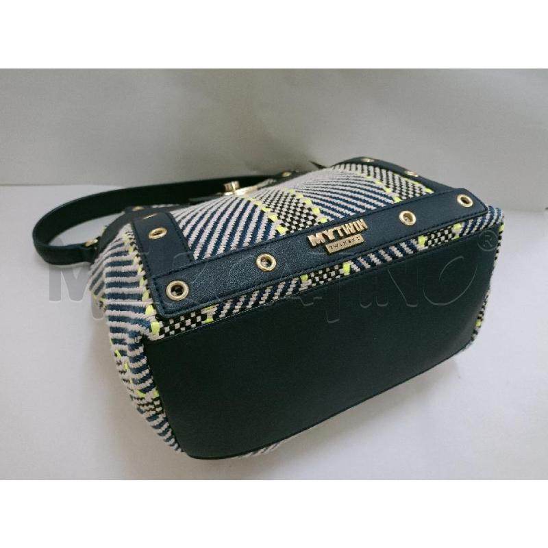BORSA DONNA TWIN SET BLU RIGA GIALLA | Mercatino dell'Usato Palermo 4