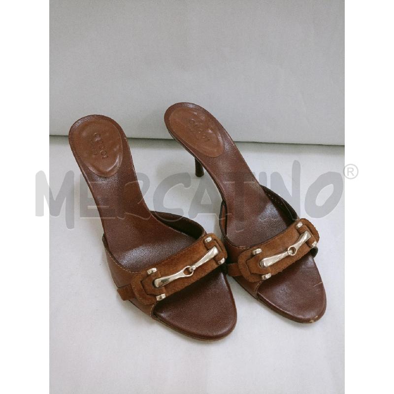 SABOT CON TACCO GUCCI MARRONI | Mercatino dell'Usato Palermo 1