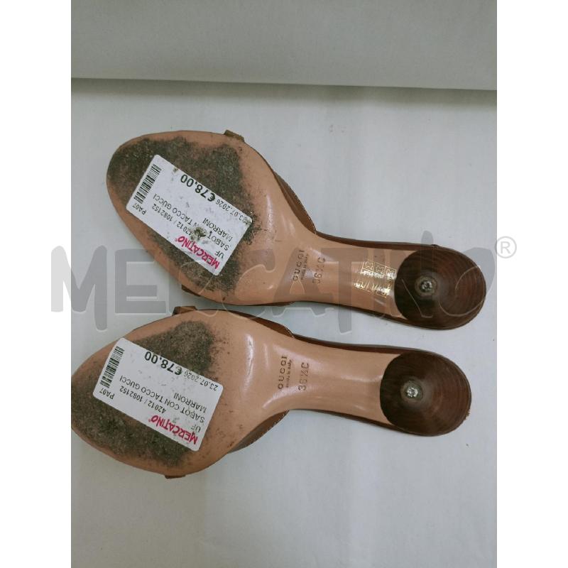 SABOT CON TACCO GUCCI MARRONI | Mercatino dell'Usato Palermo 3