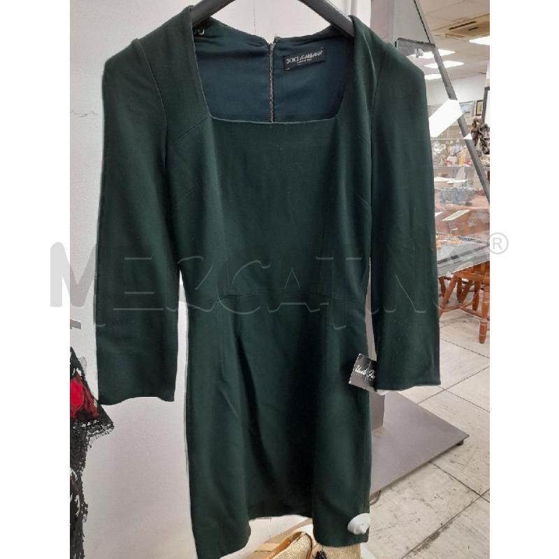 ABITO DONNA DOLCE & GABBANA VERDE MANICHE LUNGHE SCOLLO SQUADRATO | Mercatino dell'Usato Montesilvano 1