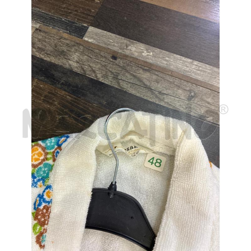 ACCAPPATOIO DONNA BIANCO FIORI BESANA TG 48 | Mercatino dell'Usato Montesilvano 3
