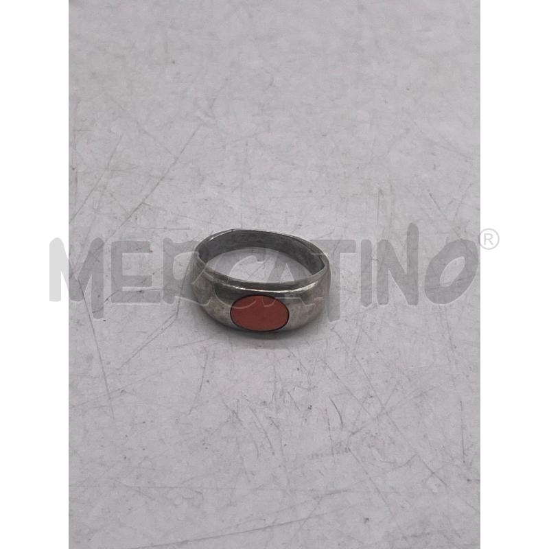 ANELLO ARG CON PIETRA ROSA CORALLO | Mercatino dell'Usato Montesilvano 1