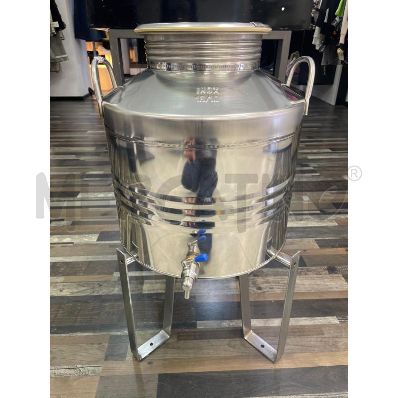 BIDONE OLIO INOX 18/10 30L CON RIALZO | Mercatino dell'Usato Montesilvano 1