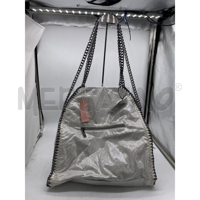 BORSA DONNA ARGENTATA CATENE BORDI CINTI  | Mercatino dell'Usato Montesilvano 1