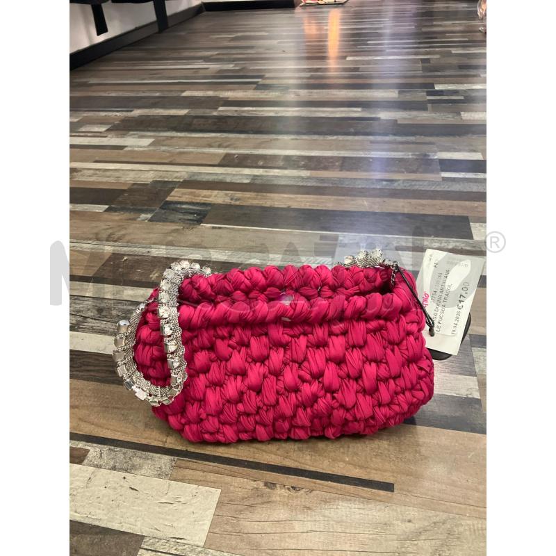 BORSA DONNA ARTIGIANALE FUCSUA TRACOLLA STRASS | Mercatino dell'Usato Montesilvano 1