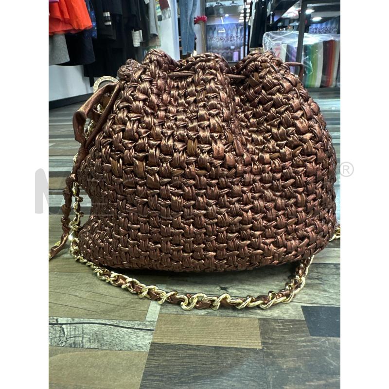 BORSA DONNA ARTIGIANALE SECCHIELLO FETTUCCIA BRONZATA  | Mercatino dell'Usato Montesilvano 1
