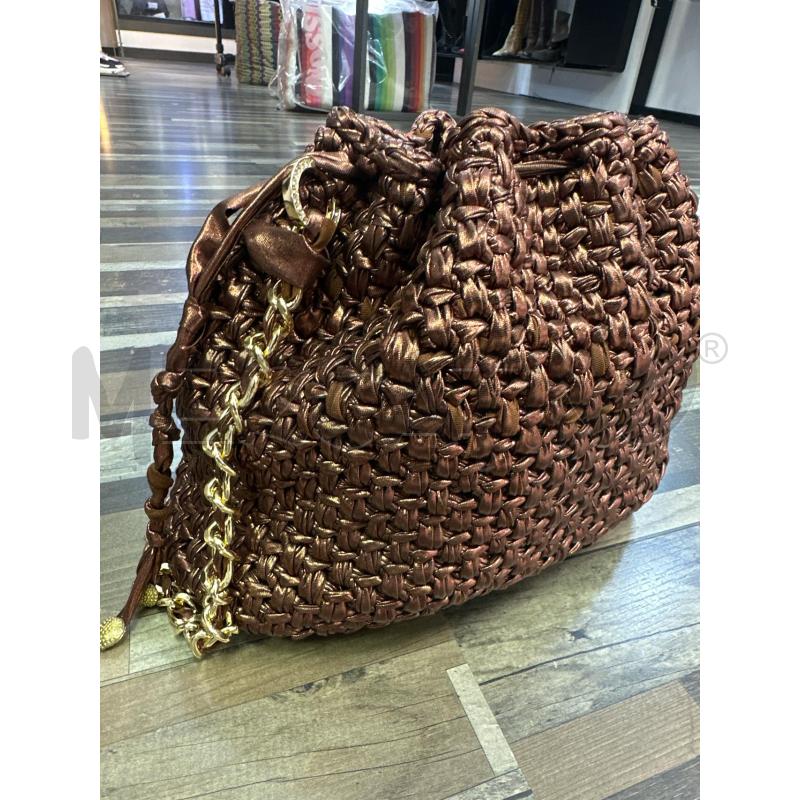 BORSA DONNA ARTIGIANALE SECCHIELLO FETTUCCIA BRONZATA  | Mercatino dell'Usato Montesilvano 4