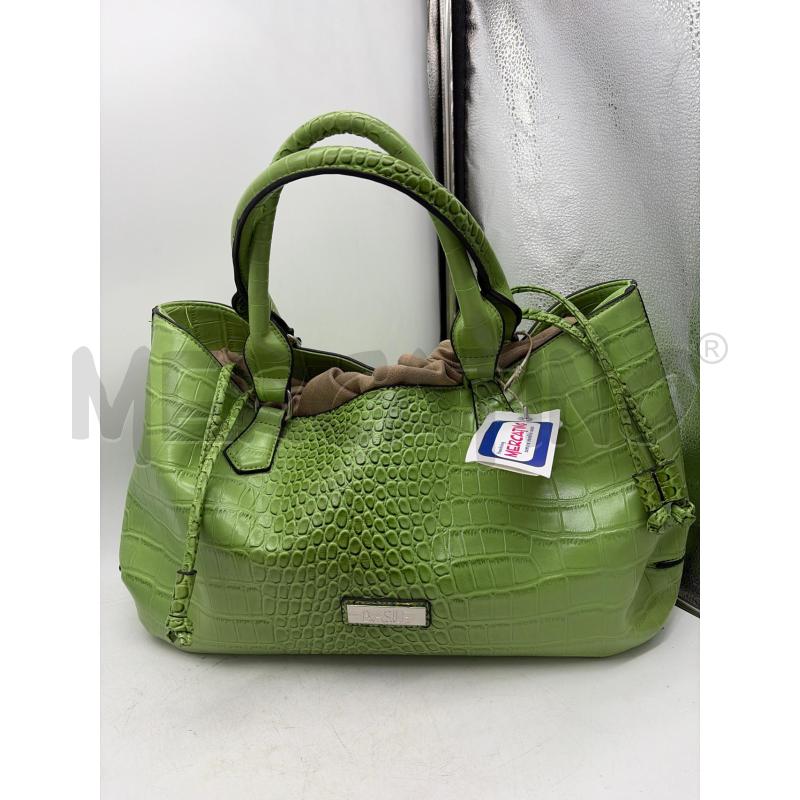 BORSA DONNA BASILE VERDE STAMPATA RETTILE | Mercatino dell'Usato Montesilvano 1