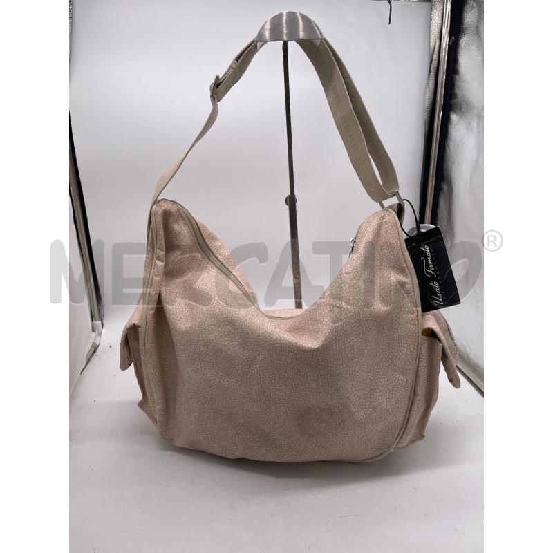 BORSA DONNA BEIGE BORBONESE MEZZA LUNA TASCHE LATERALI | Mercatino dell'Usato Montesilvano 1