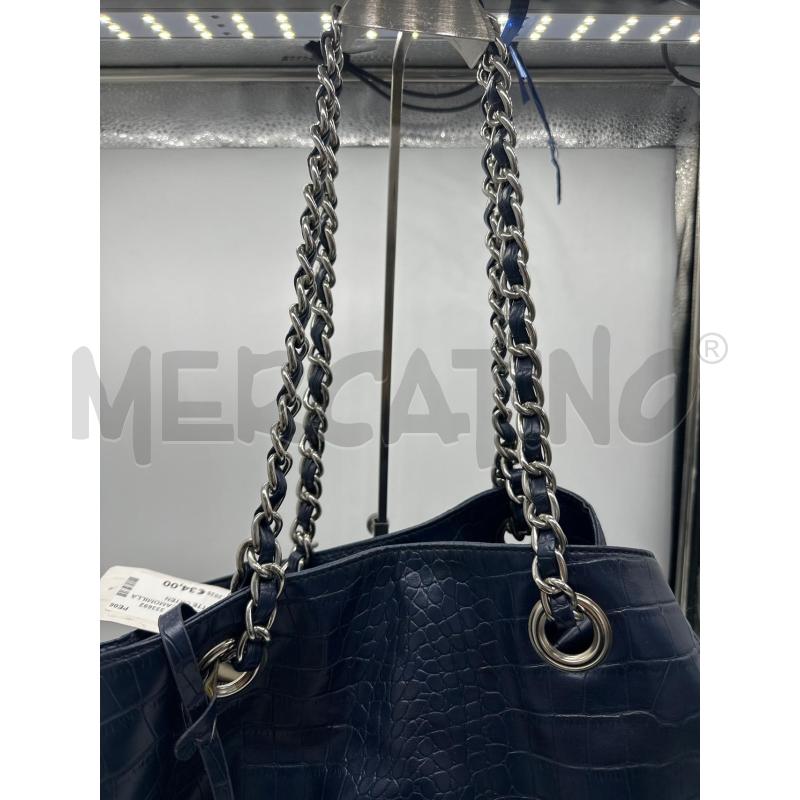 BORSA DONNA CAMOMILLA BLU NOTTE CATENA ARGENTATA  | Mercatino dell'Usato Montesilvano 2