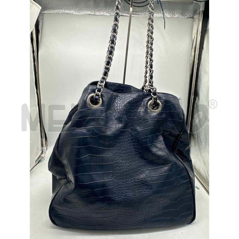 BORSA DONNA CAMOMILLA BLU NOTTE CATENA ARGENTATA  | Mercatino dell'Usato Montesilvano 4