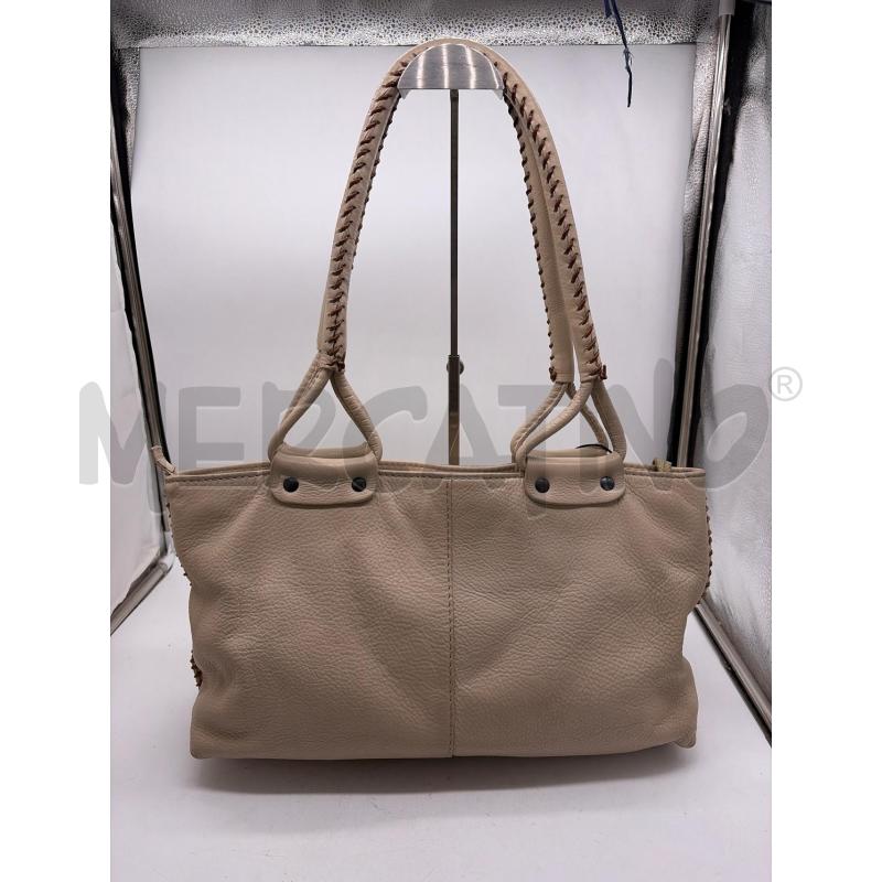 BORSA DONNA COCCINELLE BEIGE CUCITURE MARRO | Mercatino dell'Usato Montesilvano 2