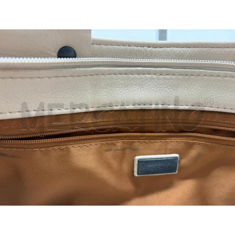 BORSA DONNA COCCINELLE BEIGE CUCITURE MARRO | Mercatino dell'Usato Montesilvano 3