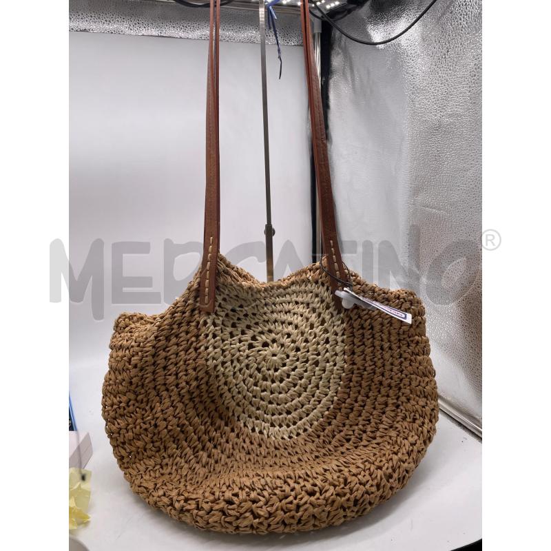 BORSA DONNA DA MARE PAGLIA ROMBI BIANCHI TURCHESI | Mercatino dell'Usato Montesilvano 2