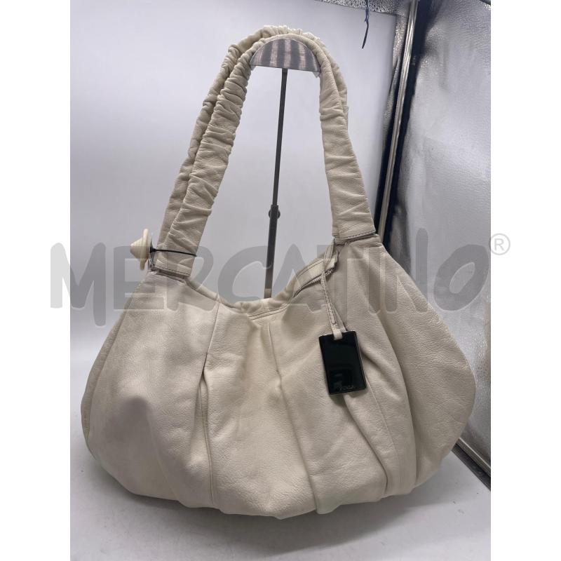 BORSA DONNA FURLA ARRICCIATA PELLE BIANCA  | Mercatino dell'Usato Montesilvano 2