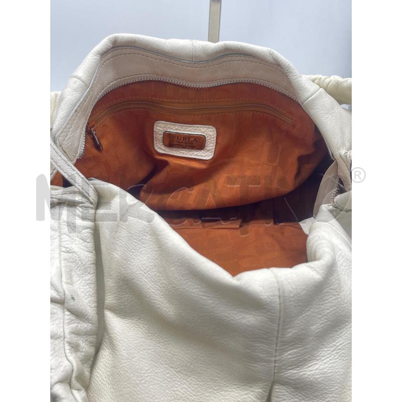 BORSA DONNA FURLA ARRICCIATA PELLE BIANCA  | Mercatino dell'Usato Montesilvano 3