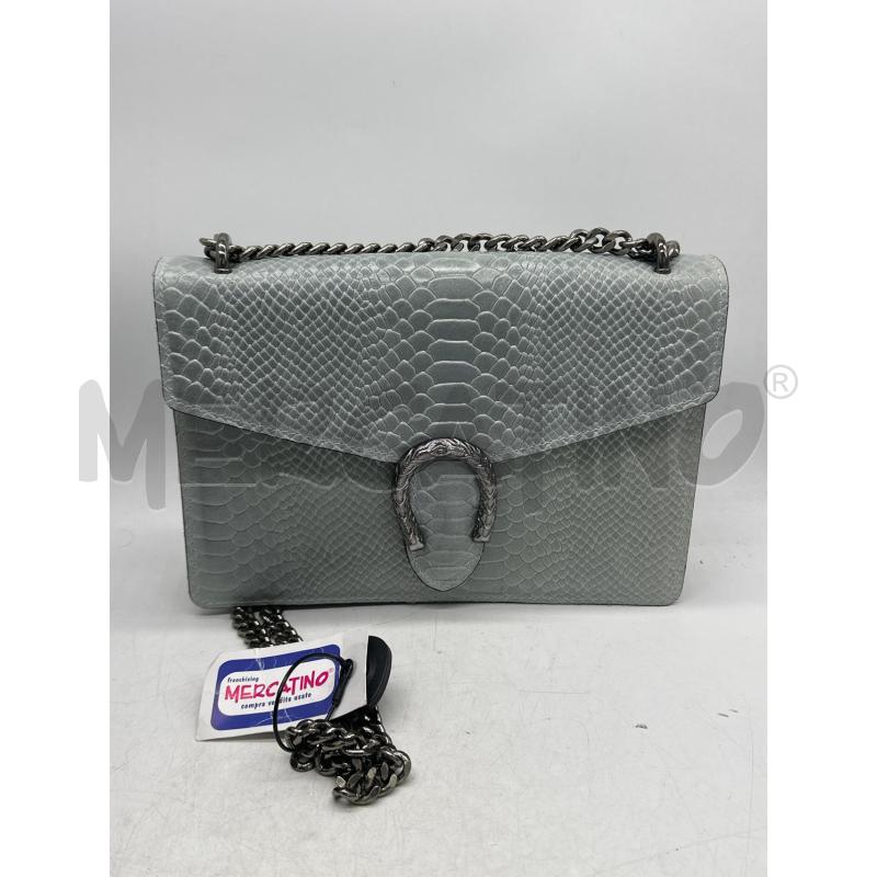 BORSA DONNA GENUINE LEATHER AZZURRA STAMPATA COCCODRILLO | Mercatino dell'Usato Montesilvano 1