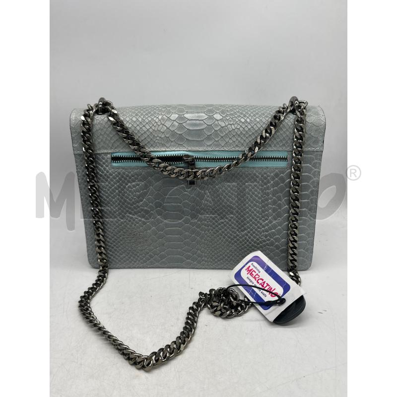 BORSA DONNA GENUINE LEATHER AZZURRA STAMPATA COCCODRILLO | Mercatino dell'Usato Montesilvano 2