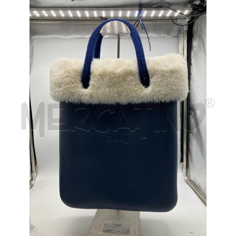 BORSA DONNA OBAG BLU PELO BIANCO | Mercatino dell'Usato Montesilvano 1