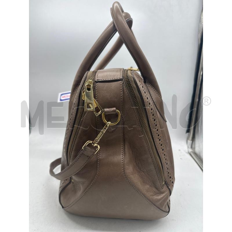 BORSA DONNA PELLE MARRO QUADRATA BORDINO TRAFORATO | Mercatino dell'Usato Montesilvano 3