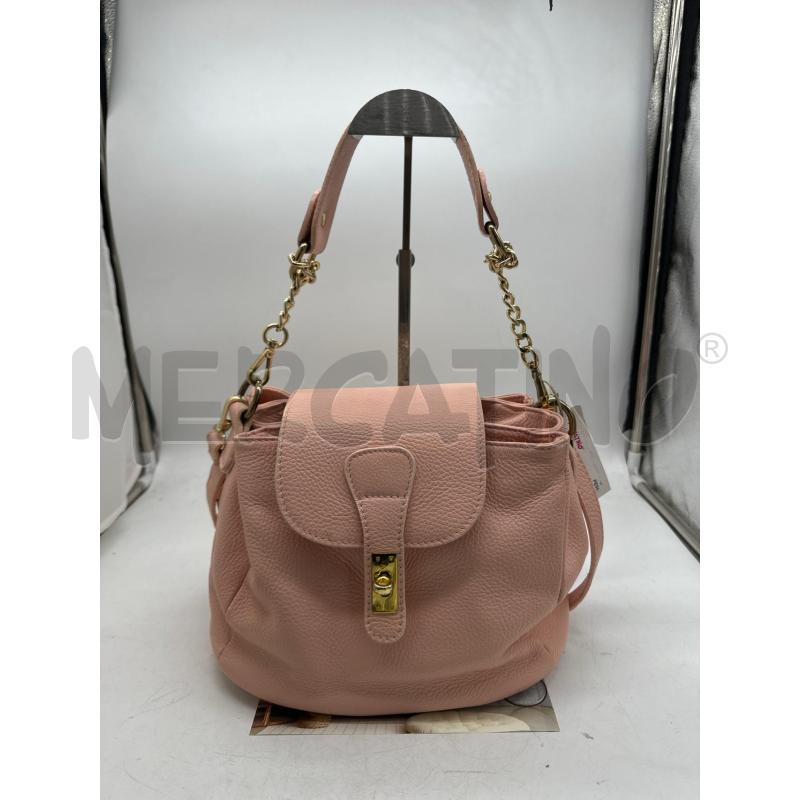 BORSA DONNA PELLE ROSA DETT DORATI  | Mercatino dell'Usato Montesilvano 1