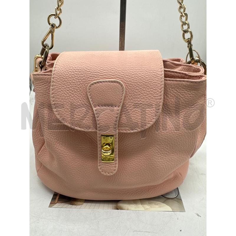 BORSA DONNA PELLE ROSA DETT DORATI  | Mercatino dell'Usato Montesilvano 2