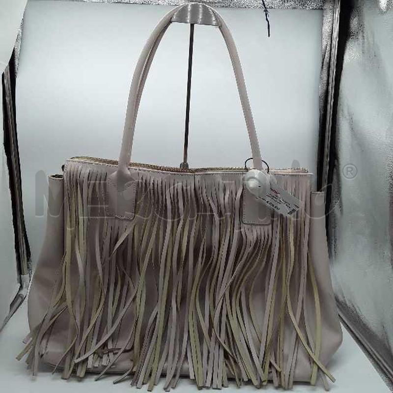 BORSA DONNA PELLE ROSA PALLIDO FRANGE | Mercatino dell'Usato Montesilvano 1