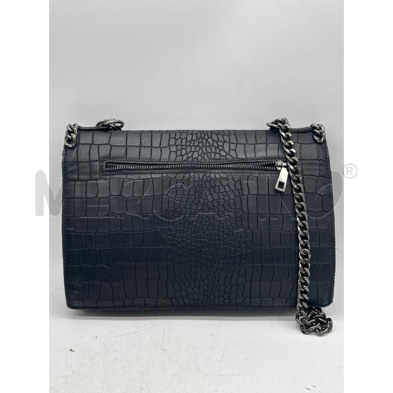 BORSA DONNA PELLE STAMPATA COCCODRILLO NERA  | Mercatino dell'Usato Montesilvano 2
