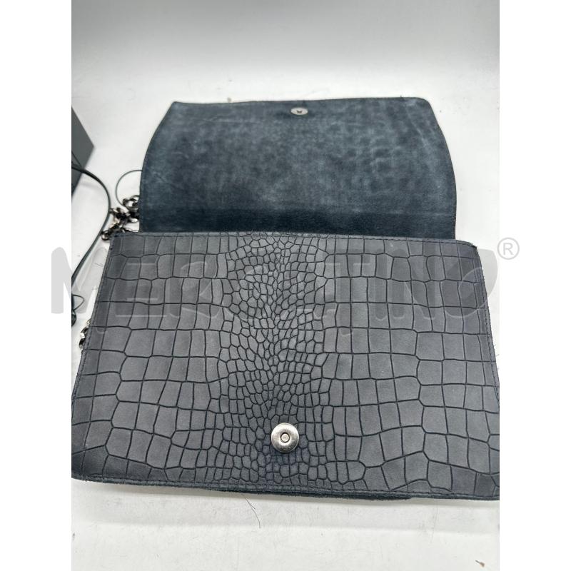 BORSA DONNA PELLE STAMPATA COCCODRILLO NERA  | Mercatino dell'Usato Montesilvano 3