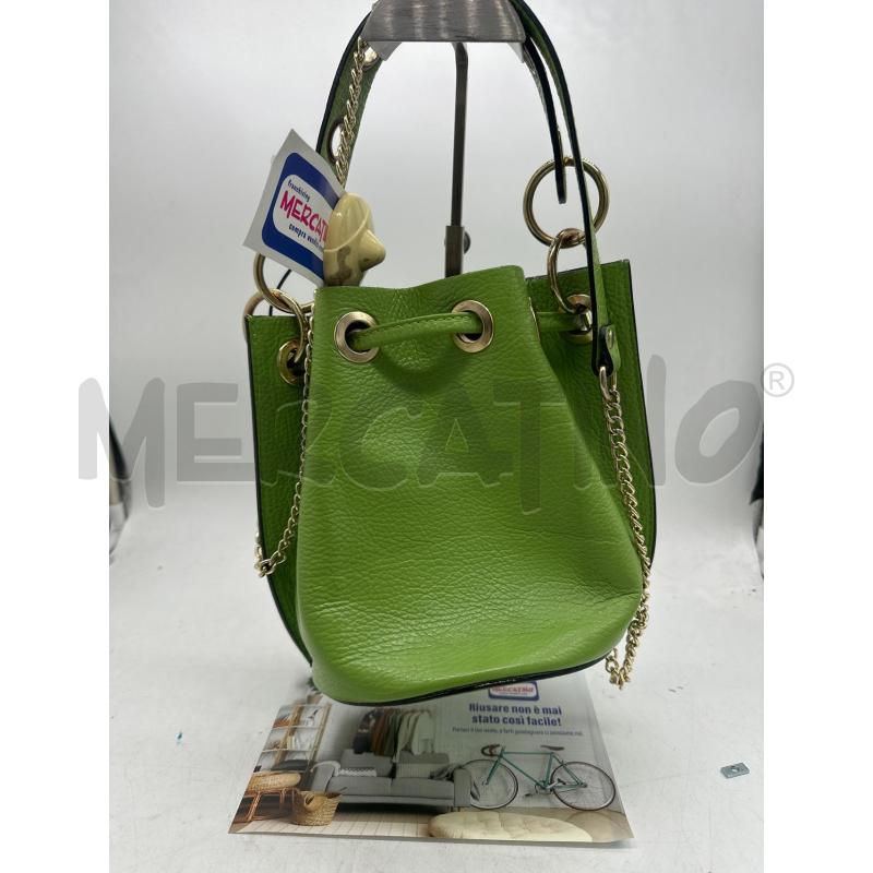 BORSA DONNA PELLE VERDE CATENA DORATA  | Mercatino dell'Usato Montesilvano 1