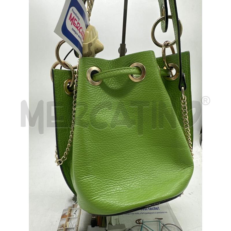BORSA DONNA PELLE VERDE CATENA DORATA  | Mercatino dell'Usato Montesilvano 2