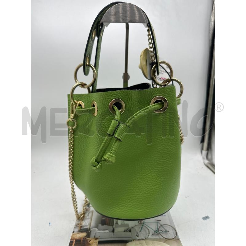 BORSA DONNA PELLE VERDE CATENA DORATA  | Mercatino dell'Usato Montesilvano 3