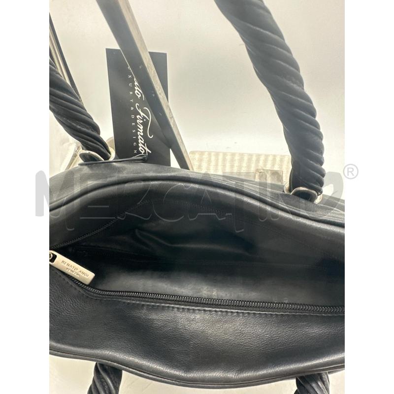 BORSA DONNA RENATO ANGI PELLE NERA MANICO TWIST  | Mercatino dell'Usato Montesilvano 4